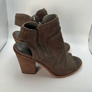 Vince‎ Camuto Karinta Leather Open Toe Heeled Booties Women's Size 9M Fall